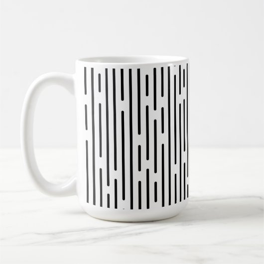 Schwarzes geometrisches Muster Kaffeetasse (Links)