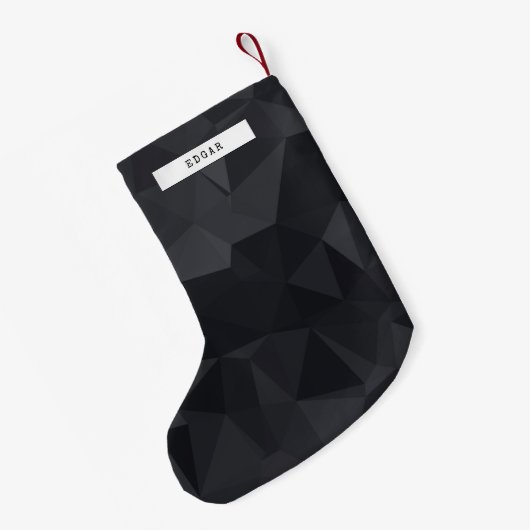 Schwarzes geometrisches Muster Kleiner Weihnachtsstrumpf (Rückseite (Hängend))