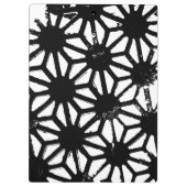Schwarzes geometrisches Muster Klemmbrett (Rückseite)