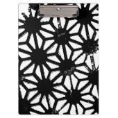 Schwarzes geometrisches Muster Klemmbrett (Vorderseite)