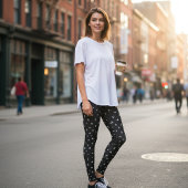 Schwarzes geometrisches Muster Leggings