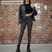 Schwarzes geometrisches Muster Leggings
