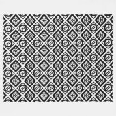Schwarzes geometrisches Muster mit gleicher Zeiche Fleecedecke (Vorderseite (Horizontal))