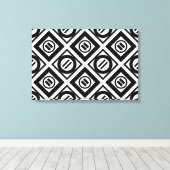 Schwarzes geometrisches Muster mit gleicher Zeiche Leinwanddruck (Insitu (Holzboden))