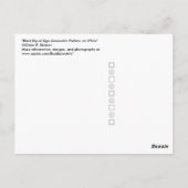 Schwarzes geometrisches Muster mit gleicher Zeiche Postkarte (Rückseite)