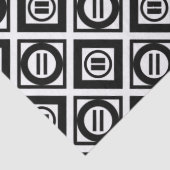 Schwarzes geometrisches Muster mit gleicher Zeiche Seidenpapier (Detail)