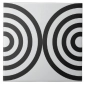 Schwarzes geometrisches Muster Mitte Jahrhundert M Fliese (Vorderseite)