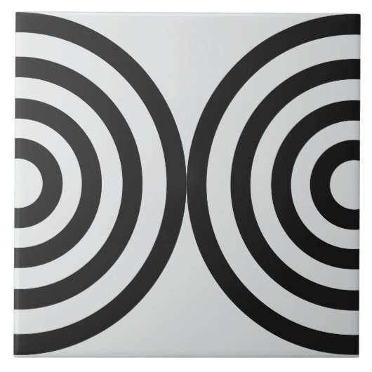 Schwarzes geometrisches Muster Mitte Jahrhundert M Fliese (Vorderseite)