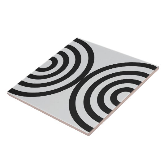 Schwarzes geometrisches Muster Mitte Jahrhundert M Fliese (Seite)