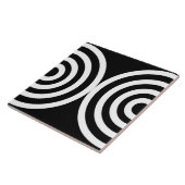 Schwarzes geometrisches Muster Mitte Jahrhundert M Fliese (Seite)