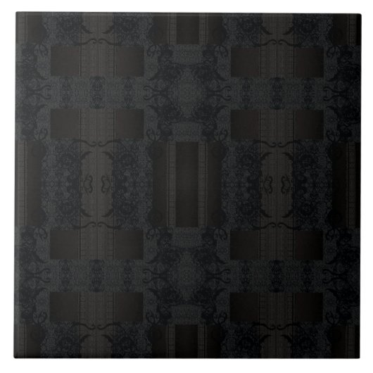 Schwarzes geometrisches Muster – modernes minimali Fliese (Vorderseite)