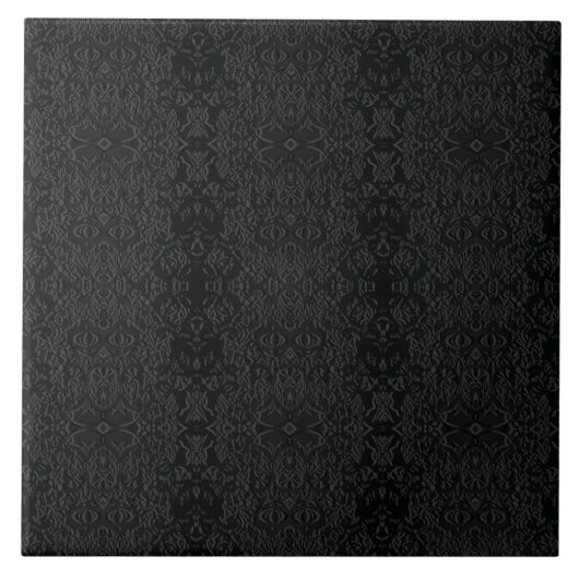 Schwarzes geometrisches Muster – modernes minimali Fliese (Vorderseite)
