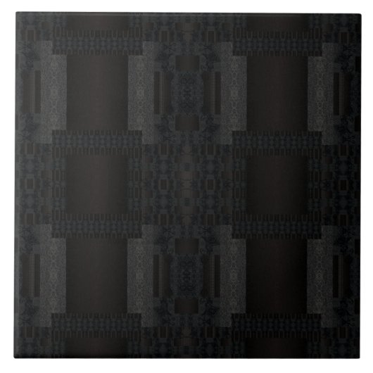 Schwarzes geometrisches Muster – modernes minimali Fliese (Vorderseite)