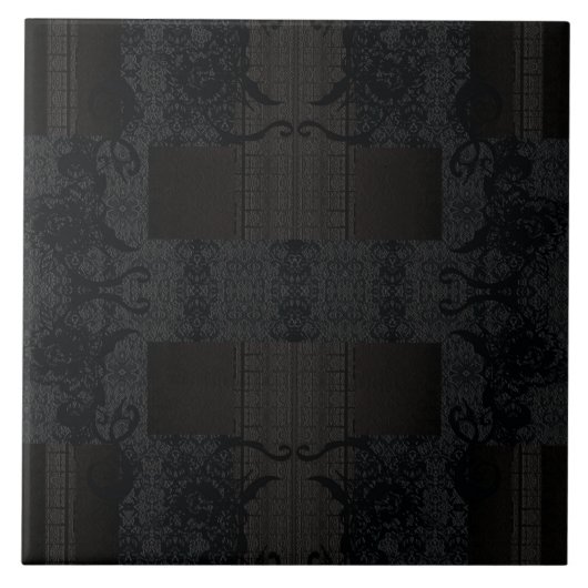 Schwarzes geometrisches Muster – modernes minimali Fliese (Vorderseite)