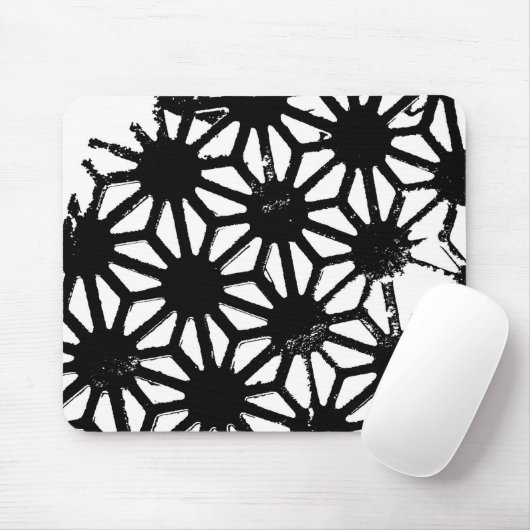 Schwarzes geometrisches Muster Mousepad (Mit Mouse)