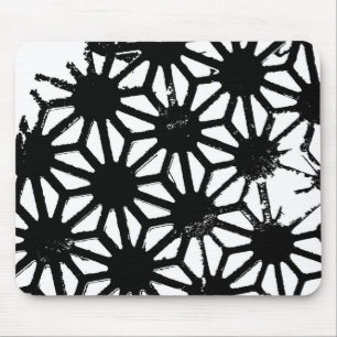 Schwarzes geometrisches Muster Mousepad