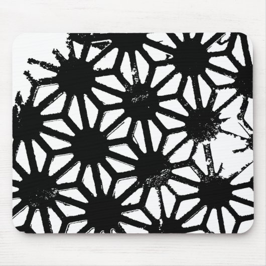 Schwarzes geometrisches Muster Mousepad (Vorne)