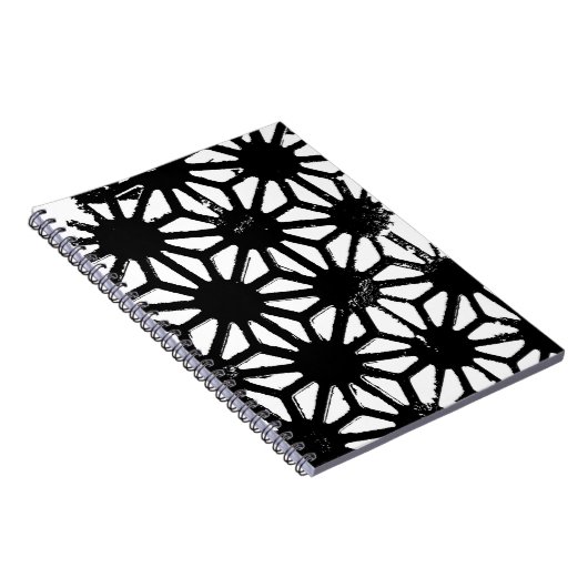 Schwarzes geometrisches Muster Notizblock (Rechte Seite)