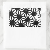 Schwarzes geometrisches Muster Rechteckiger Aufkleber (Tasche)