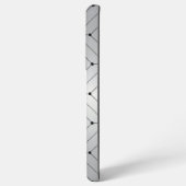 Schwarzes geometrisches Muster silbermetallischer Samsung Galaxy Hülle (Linke Seite)