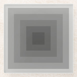 Schwarzes geometrisches Quadrat Glasuntersetzer