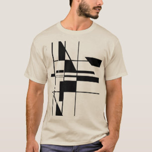 Schwarzes geometrisches Spielbrett-MCM-inspirierte T-Shirt