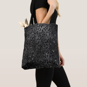 Schwarzes Gepard-Leoparden-Druck Minimal-Tiermuste Tasche