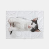 Schwarzes gepunktetes Kätzchen Fleecedecke (Vorderseite (Horizontal))