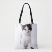 Schwarzes gepunktetes Kätzchen Tasche (Vorderseite)