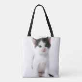 Schwarzes gepunktetes Kätzchen Tasche (Rückseite)