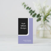 Schwarzes gerundetes Rechteck Visitenkarte (Stehend Vorderseite)