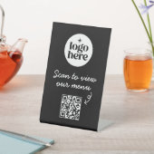 Schwarzes Geschäft-Logo-Menü-QR-Code Sockelschild (In SItu)
