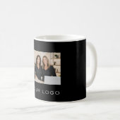 Schwarzes Geschäftlogo rechteckiges Foto Kaffeetasse (VorderseiteRechts)
