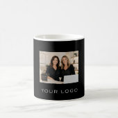 Schwarzes Geschäftlogo rechteckiges Foto Kaffeetasse (Mittel)