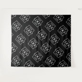 Schwarzes Geschäftslogo-Muster Messestand Hintergr Wandteppich (Vorderseite (Horizontal))