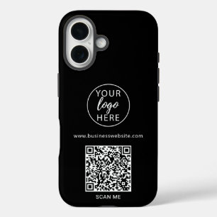 Schwarzes Geschäftslogo QR-Code iPhone 16 Hülle