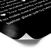 Schwarzes Geschenk "50 Gründe warum wir dich liebe Poster (Ecke)