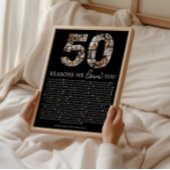 Schwarzes Geschenk "50 Gründe warum wir dich liebe Poster