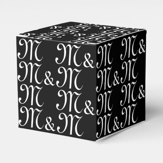 Schwarzes Geschenk mit den Initials eines Paares Geschenkschachtel (Vorderseite)