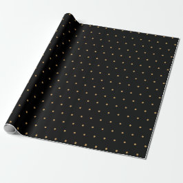 Schwarzes Geschenkpapier mit goldenen Punkten