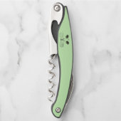 Schwarzes Gesicht mit grünen Augen Kellnermesser (Vorderseite)