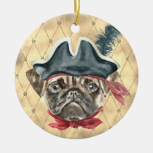 Schwarzes Gesicht, Mops Pirate Ornament