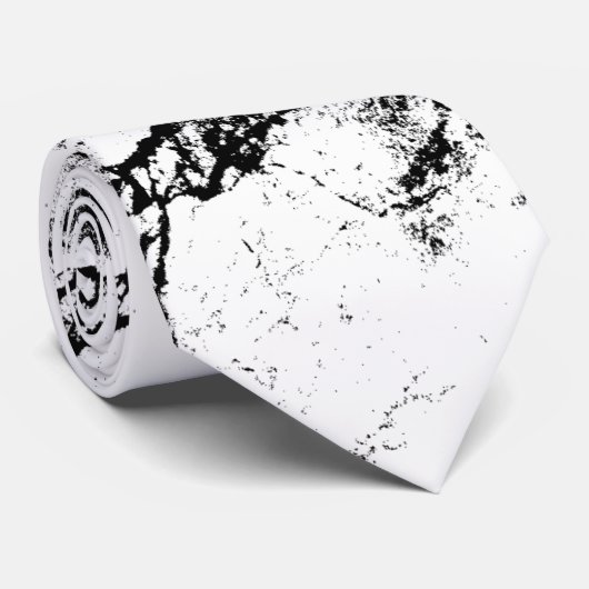 Schwarzes gespritztes Weiß Krawatte (Gerollt)