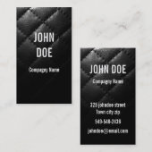 Schwarzes gestepptes Leder Visitenkarte (Vorne/Hinten)