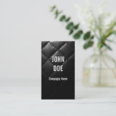 Schwarzes gestepptes Leder Visitenkarte (Stehend Vorderseite)