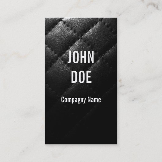 Schwarzes gestepptes Leder Visitenkarte (Vorderseite)