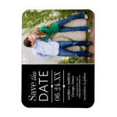 Schwarzes geteiltes Foto-Panel 'Save the Date' Magnet (Vertikal)