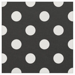 Schwarzes Gewebe mit weißem Polka-Punktmuster Stoff