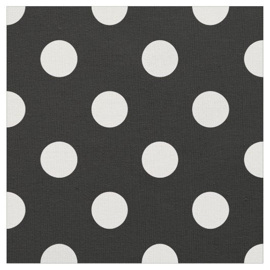 Schwarzes Gewebe mit weißem Polka-Punktmuster Stoff (Nahaufnahme)