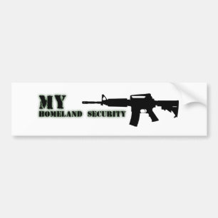 Schwarzes Gewehr AR-15 von Phils Kunst online Autoaufkleber